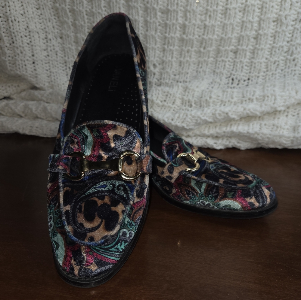 Vaneli Velvet Flats with Rounded Toe